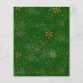 Gold Snowflakes Green-kerstmenu (Achterkant)