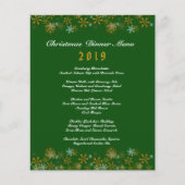 Gold Snowflakes Green-kerstmenu (Voorkant)
