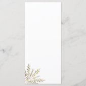 Gold Snowflakes in het White Winter Wedding Menu (Achterkant)