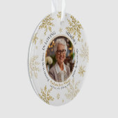 Gold Snowflakes In Loving Memory Memorial Keepsake (devant)