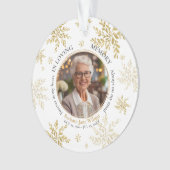 Gold Snowflakes In Loving Memory Memorial Keepsake (devant)