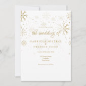 Gold Snowflakes Invitation de mariage hivernal (Devant)