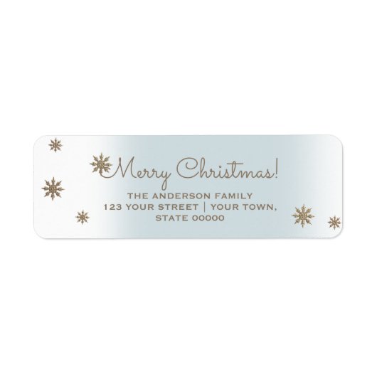 Gold Snowflakes-kerstlabels Etiket (Voorkant)