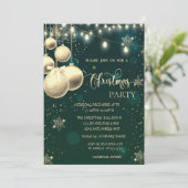 Gold Snowflakes, Kogels, lichte kerst Kaart (Staand voorkant)