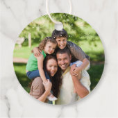 Gold Snowflakes Merry-kerstfoto Bedankjes Labels (Achterkant)