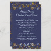 Gold Snowflakes Noël Dîner Menu Modèle (Devant / Derrière)