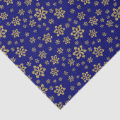 Gold Snowflakes op blauw Tissuepapier (Detail)
