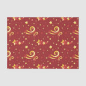 Gold Snowflakes op kerstrood Tissuepapier (Voorkant)