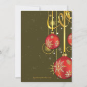 Gold Snowflakes Ornement Fête Invitation (Dos)