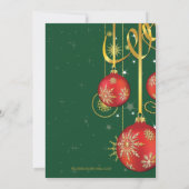 Gold Snowflakes Ornement Fête Invitation (Dos)