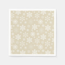 Gold Snowflakes Paper Napkin