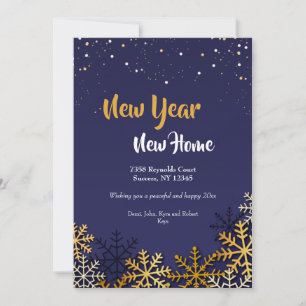 Gold Snowflakes Vakantie Nieuw Huis Kaart