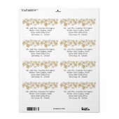 Gold Snowflakes White-kerstlabels Etiket (Full Sheet)