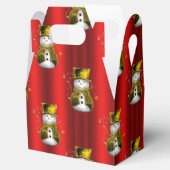 Gold Snowman op Red Bedankdoosjes (Geopend)