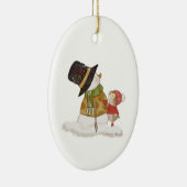 Gold Snowman-Ornament Keramisch Ornament (Rechts)