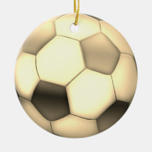Gold Soccer   Football Sport Gift Keramisch Ornament
