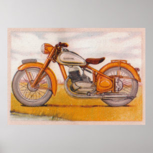 Gold Socovel-motorfiets afdrukken Poster