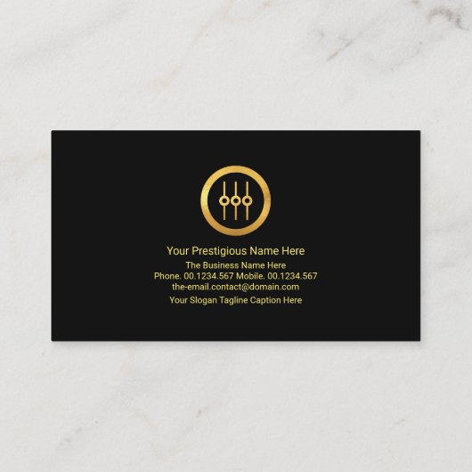 Gold Sound Frequency Lightning Studio Engineer DJ Visitekaartje (Achterkant)