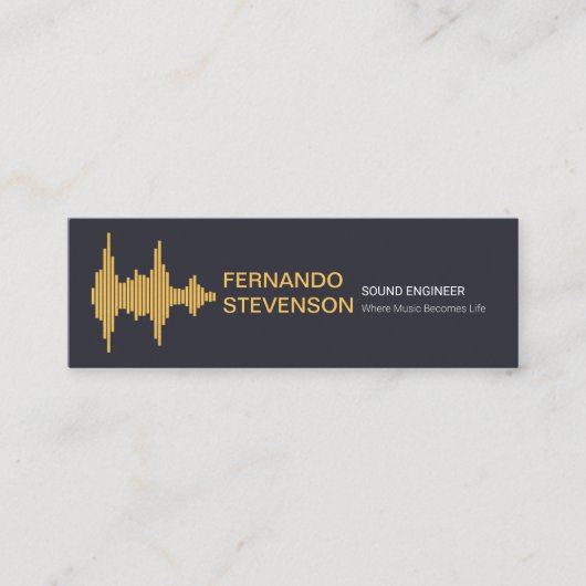 Gold Sound Wave Stylish Name Setting Mini Visitekaartje (Voorkant)