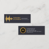 Gold Sound Wave Stylish Name Setting Mini Visitekaartje (Voorkant / Achterkant)