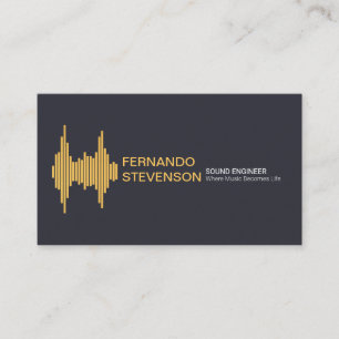 Gold Sound Wave Stylish Name Setting Visitekaartje