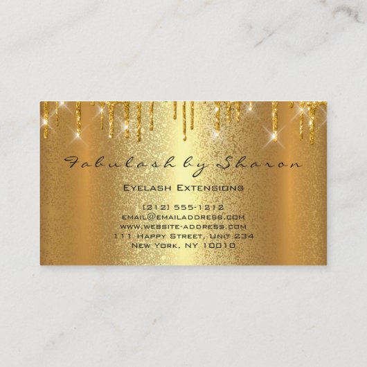 Gold Spark Makeup Artist Lashes Extension Visitekaartje (Achterkant)