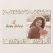 Gold Sparking Butterfly Foto: Birthday Real Folie Kaarten (Binnen)
