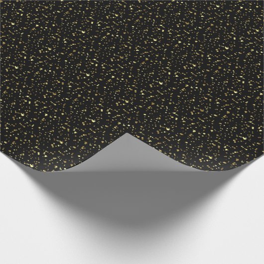 Gold Sparking Paint Splatter Patroon Cadeaupapier (Hoek)