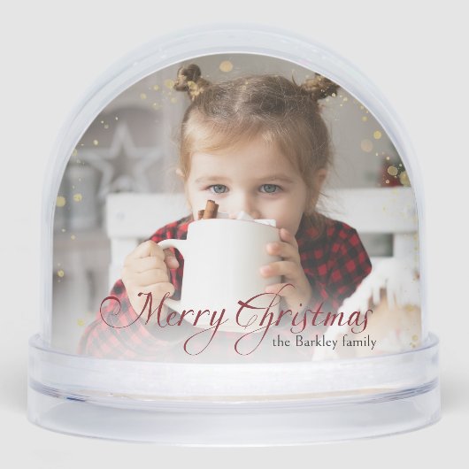 Gold Sparkings Joyeux Noël Photo Snow Globe (Avant)