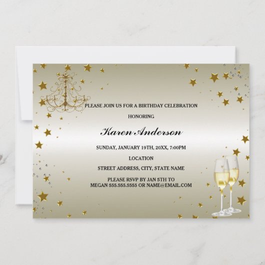 Gold Sparkle 50 & Fabuleuse Invitation Anniversair (Dos)