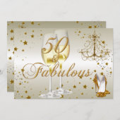 Gold Sparkle 50 & Fabuleuse Invitation Anniversair (Devant / Derrière)