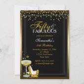 Gold Sparkle 50 Fabuleux Invitation d'anniversaire (Devant)