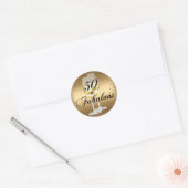 Gold Sparkle 50 & Fabulous Birthday Sticker (Envelop)