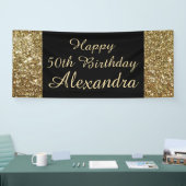 Gold Sparkle 50th Birthday Party Banner (Beurs)