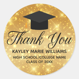 Gold Sparkle Afstuderen een afstudeerfeest Ronde Sticker