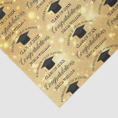 Gold Sparkle Afstuderen Elegant Custom Afstuderen Tissuepapier (Detail)