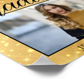 Gold Sparkle-Afstuderen Foto Chic Custom Party Poster (Hoek)