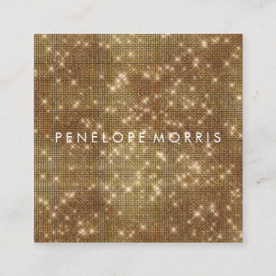 Gold Sparkle Beauty Stylist Square Visitekaartje