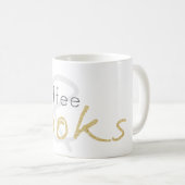 Gold Sparkle Café et livres Coffee Mug (Devant droit)