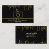 Gold Sparkle Camera Fotograaf Visitekaartje (Voorkant / Achterkant)
