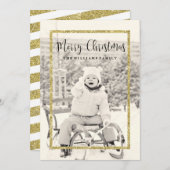 Gold Sparkle Christmas Kaarten (Voorkant / Achterkant)