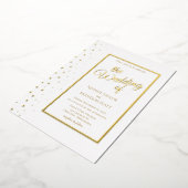 Gold Sparkle Classic Wedding Folie Uitnodiging (Gedraaid)