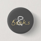 Gold Sparkle Coffee en Books Button (Voorkant)