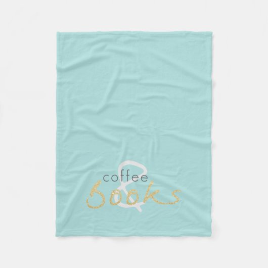 Gold Sparkle Coffee en Books Fleece Blanket (Voorkant)