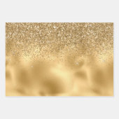 Gold Sparkle Faux Glitter Inpakpapier Vel (Voorkant)