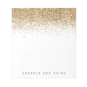 Gold Sparkle Faux Glitter Notitieblok