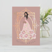 Gold Sparkle Formal Beauty Quinceañera Kaart (Staand voorkant)