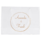 Gold Sparkle-gepersonaliseerd huwelijk Groot Cadeauzakje (Achterkant)