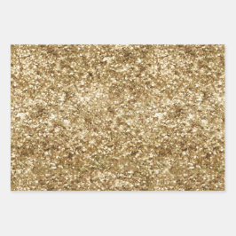 Gold Sparkle Glitter Inpakpapier Vel