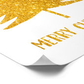 Gold Sparkle Glitter Merry kerstart Decor Poster (Hoek)